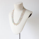 "Iridescent Rhinestone Strands" Vintage 1950's Double Strand Iridescent Rhinestone Necklace