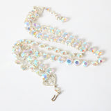 "Iridescent Rhinestone Strands" Vintage 1950's Double Strand Iridescent Rhinestone Necklace