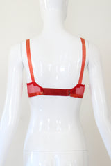 "En Rouge" Vintage 1930's Red Lace & Rayon Bra Size 32 A