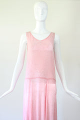 "French Cotton & Beads" Vintage 1920's French Glass Beaded Dress UK 8-10 US 4-6