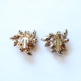 "True Red Rhinestones" Vintage 1950's True Red Rhinestone Earrings