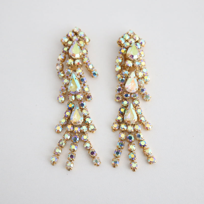 Crystal Chandelier Earrings on Gift Card Asst 2 Colors