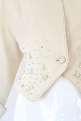 "Cream Wool & Rhinestones" Vintage 1940's Cream Wool Rhinestone & Pearl Jacket UK 8 US 4