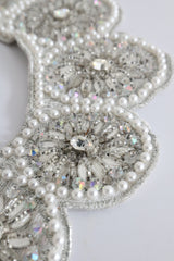 "Scalloped Rhinestones & Pearls" Vintage 1960's Embellished Statement Collar