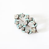 "Sparkling Enamel Wreath" Edwardian Enamel & Rhinestone Wreath Brooch