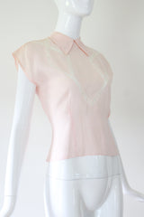"Lace & Embroidery" Vintage 1940's Lace & Embroidery Embellished Blouse UK 10 US 6