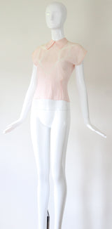 "Lace & Embroidery" Vintage 1940's Lace & Embroidery Embellished Blouse UK 10 US 6