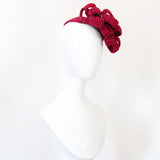 "Swirling Loops" Vintage 1940's Burgundy Felt Sculptural Looped Percher Hat