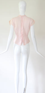"Lace & Embroidery" Vintage 1940's Lace & Embroidery Embellished Blouse UK 10 US 6