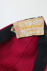 "Swirling Loops" Vintage 1940's Burgundy Felt Sculptural Looped Percher Hat