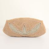 "Champagne Pearls" Vintage 1950's Pearl & Grey Beaded Clutch Bag