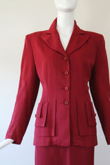 "Tiered Pockets" Vintage 1940's Tiered Pocket Skirt Suit UK 10 US 6