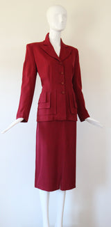 "Tiered Pockets" Vintage 1940's Tiered Pocket Skirt Suit UK 10 US 6