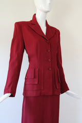 "Tiered Pockets" Vintage 1940's Tiered Pocket Skirt Suit UK 10 US 6