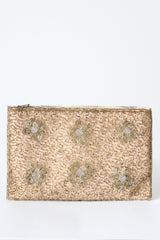 "Golden Daisies" Vintage 1950's Walborg Gold Beaded Evening Clutch Bag