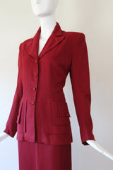 "Tiered Pockets" Vintage 1940's Tiered Pocket Skirt Suit UK 10 US 6