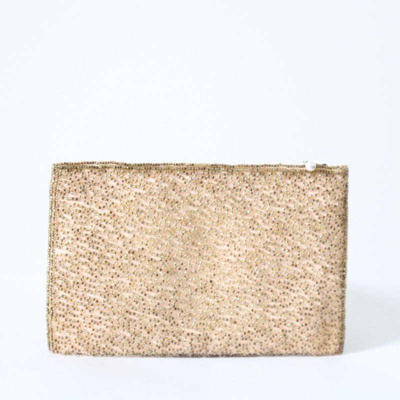 "Golden Daisies" Vintage 1950's Walborg Gold Beaded Evening Clutch Bag