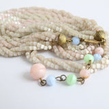 "Pearlescent Twists" Vintage 1940's Glass Multi-strand Necklace