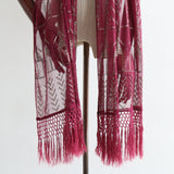 "Ruby Wine Assuit" Vintage 1920's Ruby Wine Assuit Shawl