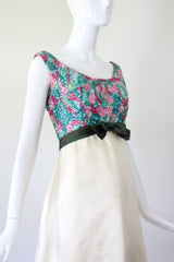 "Sequins & Silk" Vintage 1960's Sequin & Silk Embellished Cocktail Dress UK 10 US 6