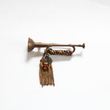 "Brass Trumpet" Vintage 1940's Brass Drumpet Droplet Brooch