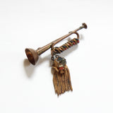 "Brass Trumpet" Vintage 1940's Brass Drumpet Droplet Brooch