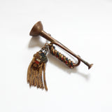 "Brass Trumpet" Vintage 1940's Brass Drumpet Droplet Brooch