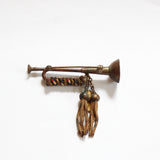 "Brass Trumpet" Vintage 1940's Brass Drumpet Droplet Brooch