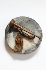 "Brass Trumpet" Vintage 1940's Brass Drumpet Droplet Brooch