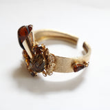"Amber & Bronze" Vintage 1960's Amber & Bronze Rhinestone Demi-Parure Set
