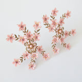"Trailing Blossoms" Vintage 1950's Pink Floral Climber Clip on Earrings