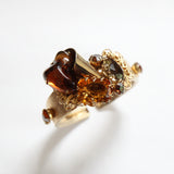 "Amber & Bronze" Vintage 1960's Amber & Bronze Rhinestone Demi-Parure Set