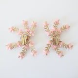 "Trailing Blossoms" Vintage 1950's Pink Floral Climber Clip on Earrings
