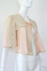 "Cream Lace Accents" Vintage 1930's Cream Lace Accent Jacket UK 10 US 6