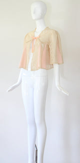 "Cream Lace Accents" Vintage 1930's Cream Lace Accent Jacket UK 10 US 6