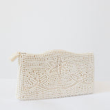 "Scalloped Pearls" Vintage 1950's Pearlescent Beaded Clutch Bag