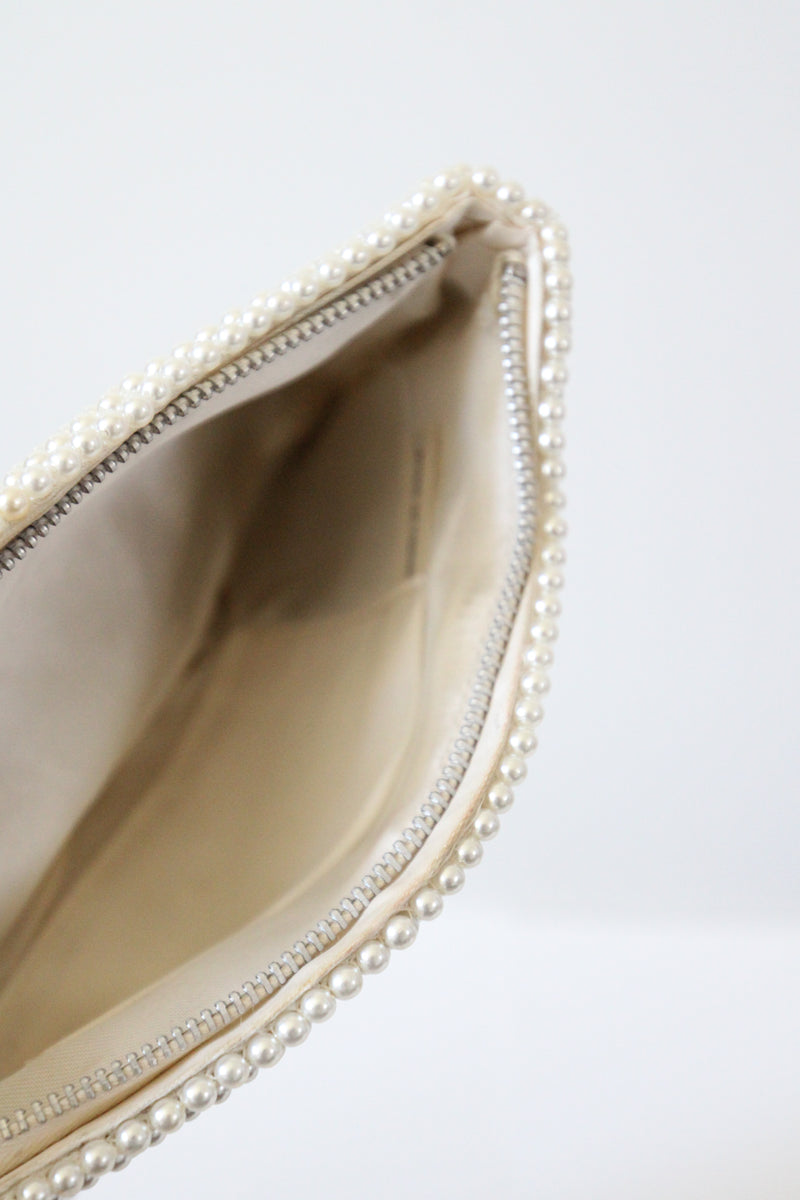 "Scalloped Pearls" Vintage 1950's Pearlescent Beaded Clutch Bag