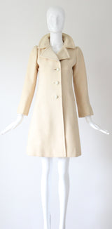 "Yves Saint Laurent" Vintage 1960's Yves Saint Laurent Wool Coat UK 8 US 4
