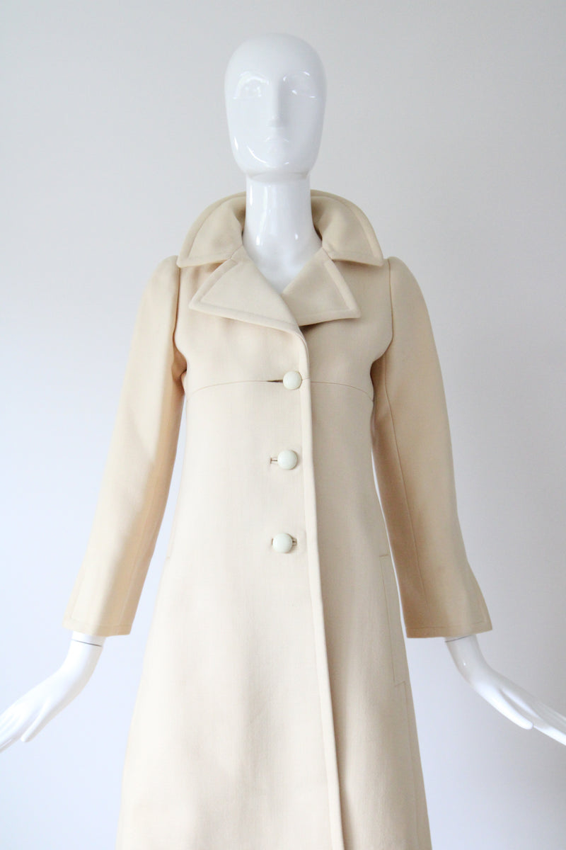 "Yves Saint Laurent" Vintage 1960's Yves Saint Laurent Wool Coat UK 8 US 4