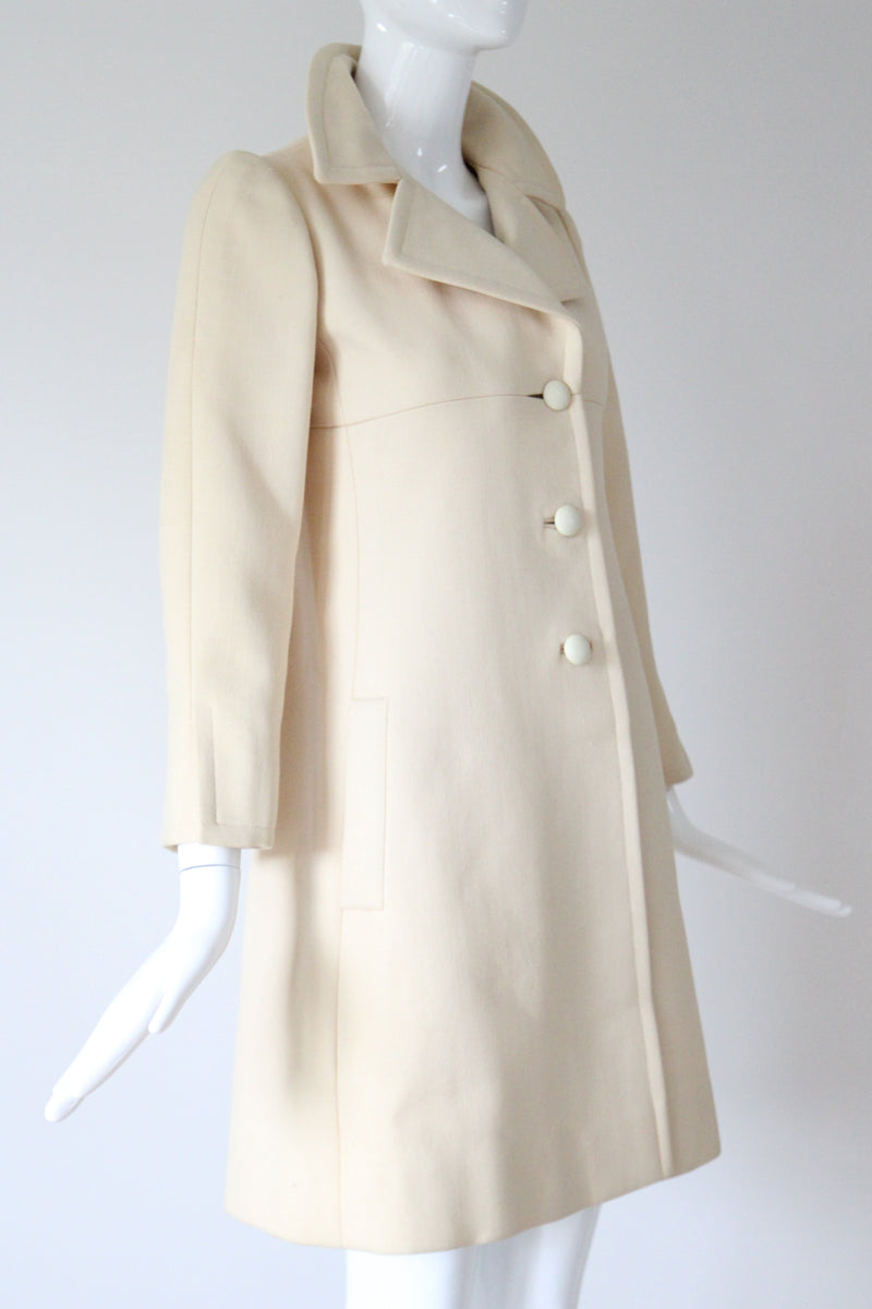 "Yves Saint Laurent" Vintage 1960's Yves Saint Laurent Wool Coat UK 8 US 4