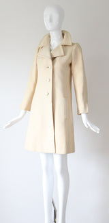 "Yves Saint Laurent" Vintage 1960's Yves Saint Laurent Wool Coat UK 8 US 4