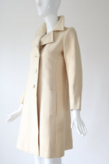 "Yves Saint Laurent" Vintage 1960's Yves Saint Laurent Wool Coat UK 8 US 4