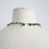 "Art Deco Emeralds" Vintage 1930's Emerald Rhinestone Necklace