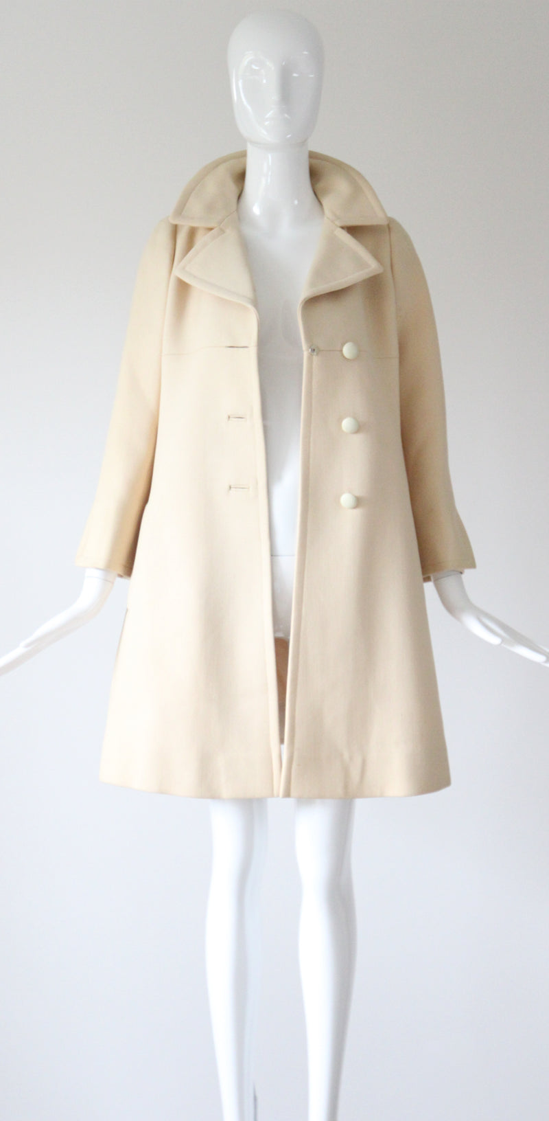 "Yves Saint Laurent" Vintage 1960's Yves Saint Laurent Wool Coat UK 8 US 4