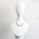 "Emerald Glass" Vintage 1930's Emerald Green Bevelled Cut Glass Necklace