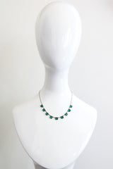 "Emerald Glass" Vintage 1930's Emerald Green Bevelled Cut Glass Necklace