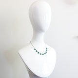 "Emerald Glass" Vintage 1930's Emerald Green Bevelled Cut Glass Necklace