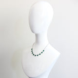"Emerald Glass" Vintage 1930's Emerald Green Bevelled Cut Glass Necklace