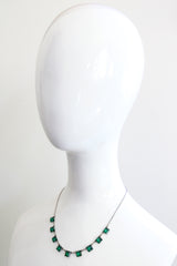 "Emerald Glass" Vintage 1930's Emerald Green Bevelled Cut Glass Necklace