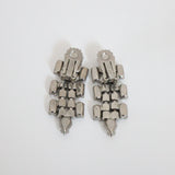 "Milk Glass & Rhinestones" Vintage 1950's Milk Glass & Rhinestone Weiss Clip on Earrings